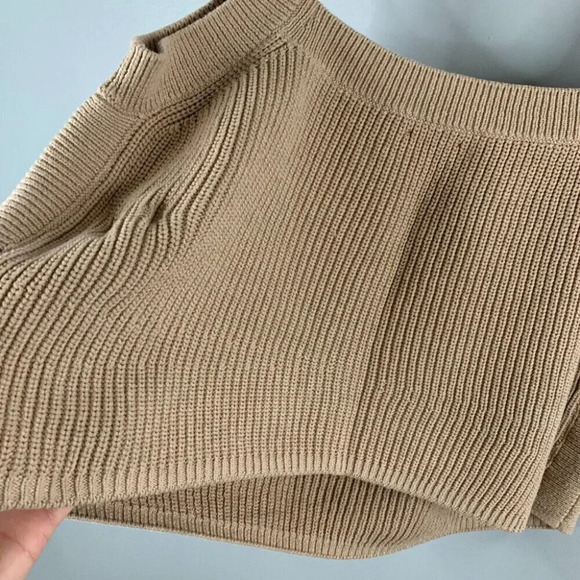 Reformation Beige Brown Knit Square Neck Tank Top Organic Cotton Crop 2X XXL - Picture 7 of 9